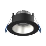 Noxion LED Spot Ares Dyb ring Sort 6W 540lm 927-940 3CCT - med Indre Ring Sølv | Udsnit 68mm