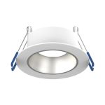 Noxion LED Spot Ares Dyb ring Hvid - med Indre Ring Sølv | Udsnit 68mm - incl. GU10 Fitting