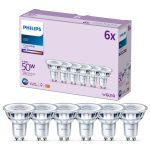 Fordelspakke 6x Philips LED Spot GU10 PAR16 5W 390lm 36D - 840 Kold Hvid