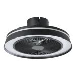 Eglo Loftventilator Vallonia 1 ABS Matt Sort 31.7W 3200lm - 827-865 Justerbar Hvid + RGB | Dæmpbar