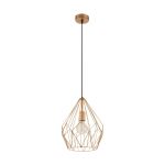 Eglo Pendel Lampe Carlton Stål Kobber | IP20 - Egnet til 1x E27 