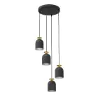 Emibig Pendel Lampe Target Stål Sort | Egnet til 4x E27 - Max 15W