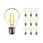 Fordelspakke 10x Noxion Lucent LED E27 Pære filament klar 4.5W 470lm - 840 kold hvid | erstatter 40W
