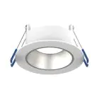 Noxion LED Spot Ares Dyb ring Hvid - med Indre Ring Sølv | Udsnit 68mm - incl. GU10 Fitting