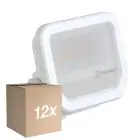 Fordelspakke 12x Ledvance LED Projektør Aluminium Hvid 8W 1100lm 100D - 830 Varm Hvid | IP66 - Symmetrisk