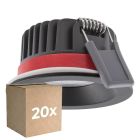 Fordelspakke 20x Ledvance LED spot Fire Rated Aluminium sort 8W 680lm 36D - 930 varm hvid | Udsnit 68mm - IP65 - bedste farvegengivelse - dæmpbar
