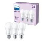 Fordelspakke 3x Philips Pære LED E27 Pære Matt 13W 1521lm - 840 Kold Hvid